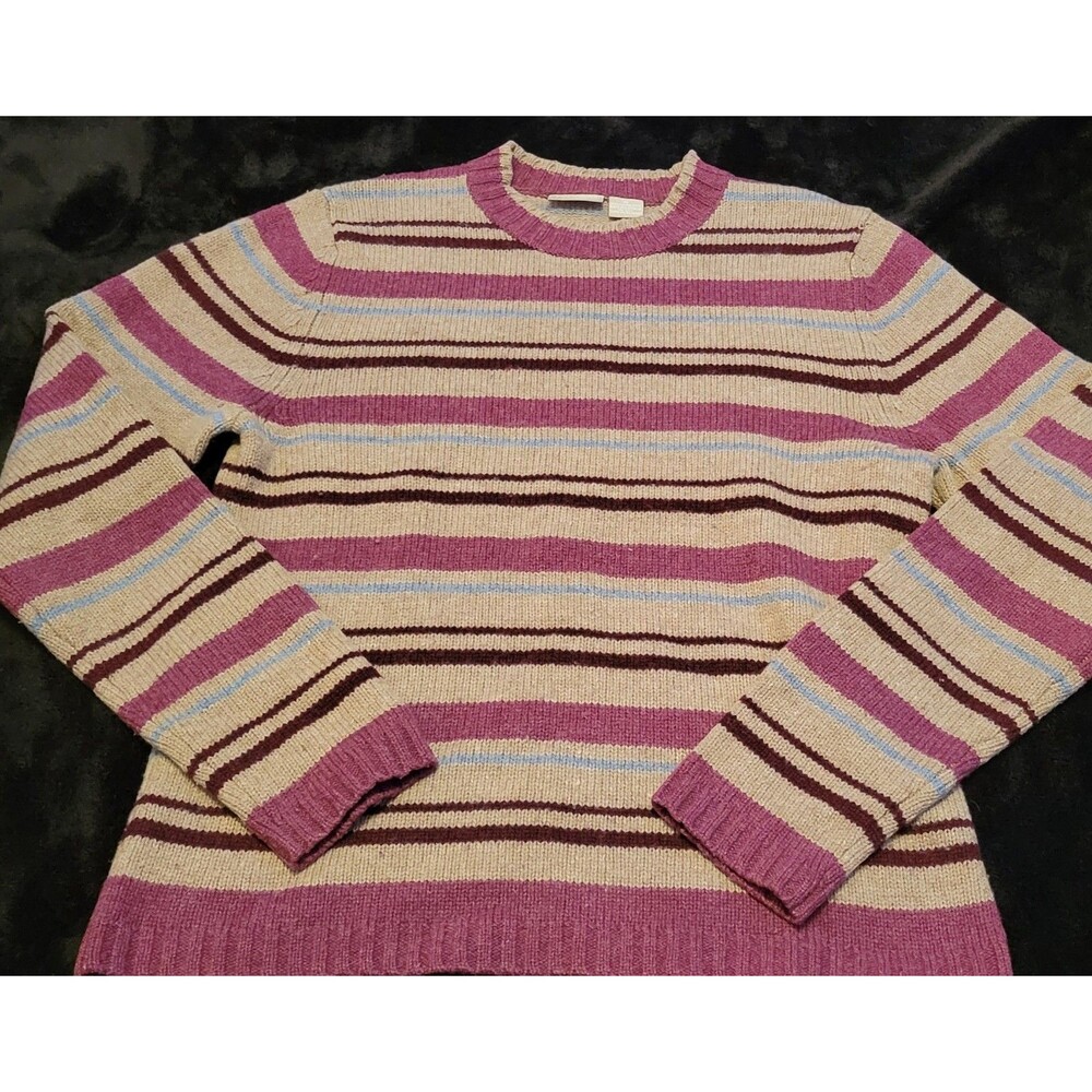 Woman's Fieldgear Wool Striped Sweater Pullover Size Medium